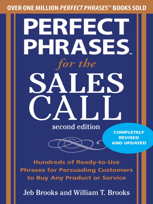 Title details for Perfect Phrases for the Sales Call by Jeb Brooks - Available